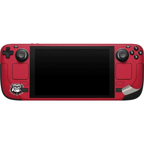 University of Georgia Logo Red Steam Deck Handheld Gaming Computer Skin