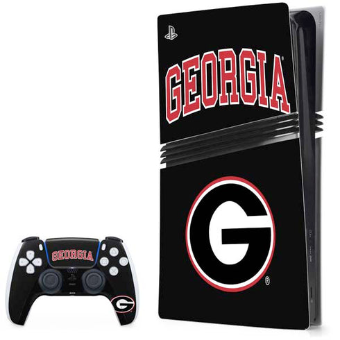 University of Georgia Collegiate Text PS5 Pro Bundle Skin
