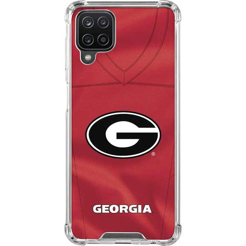 University of Georgia Red Jersey Galaxy A12 Clear Case