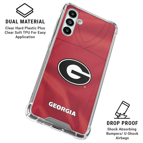 University of Georgia Red Jersey Galaxy A13 5G Clear Case