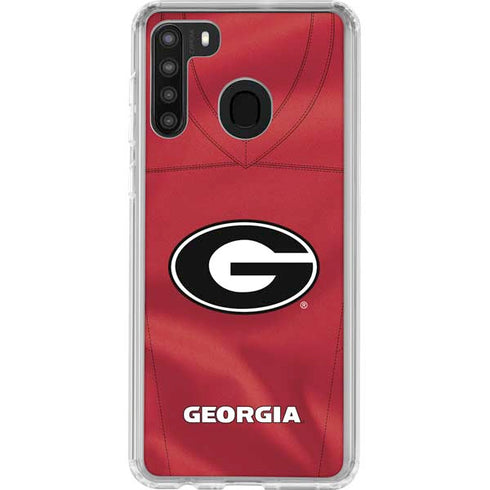 University of Georgia Red Jersey Galaxy A21 Clear Case