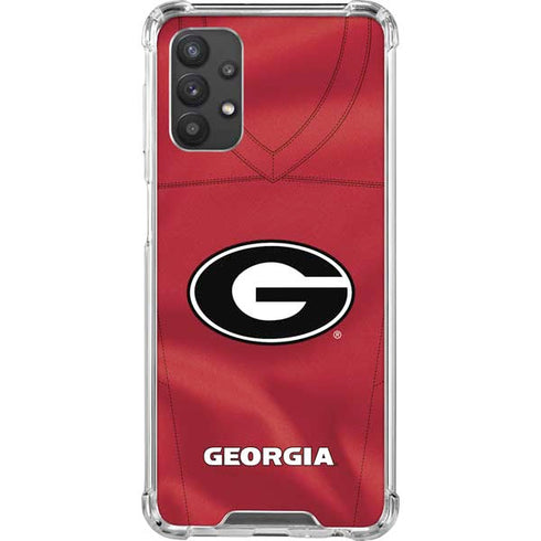 University of Georgia Red Jersey Galaxy A32 5G Clear Case