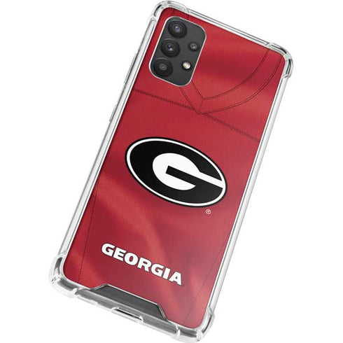 University of Georgia Red Jersey Galaxy A32 5G Clear Case