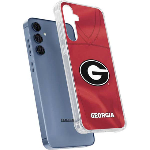 University of Georgia Red Jersey Galaxy A55 5G Clear Case