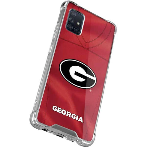 University of Georgia Red Jersey Galaxy A71 5G Clear Case