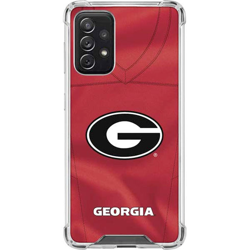 University of Georgia Red Jersey Galaxy A72 5G Clear Case