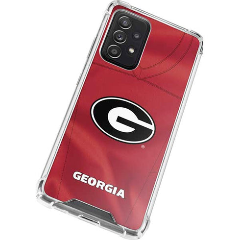 University of Georgia Red Jersey Galaxy A72 5G Clear Case