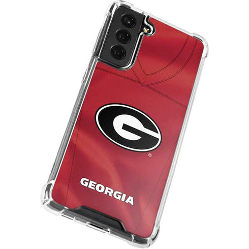 University of Georgia Red Jersey Galaxy S21 FE Clear Case