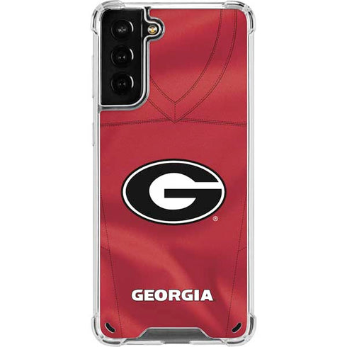 University of Georgia Red Jersey Galaxy S21 Plus 5G Clear Case