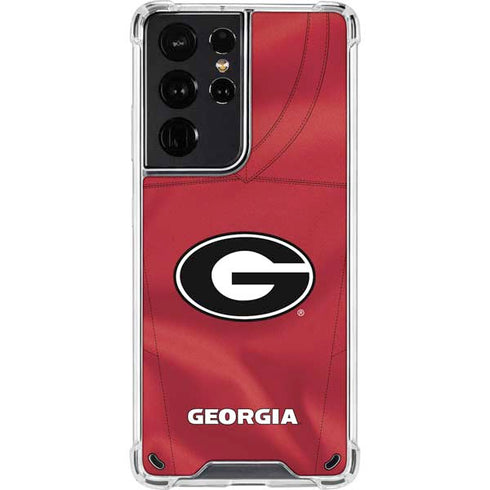 University of Georgia Red Jersey Galaxy S21 Ultra 5G Clear Case