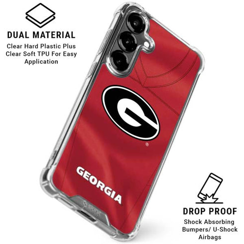 University of Georgia Red Jersey Galaxy S26 Clear Case