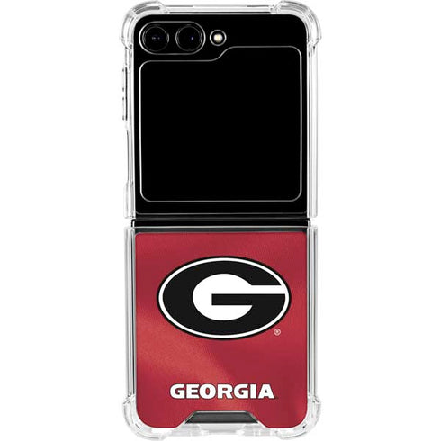 University of Georgia Red Jersey Galaxy Z Flip6 Clear Case