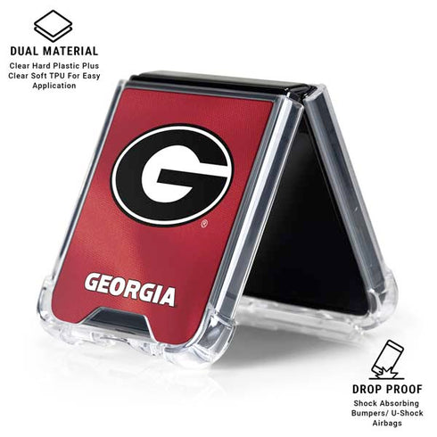 University of Georgia Red Jersey Galaxy Z Flip6 Clear Case
