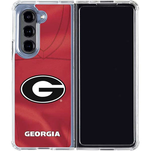 University of Georgia Red Jersey Galaxy Z Fold5 5G Clear Case