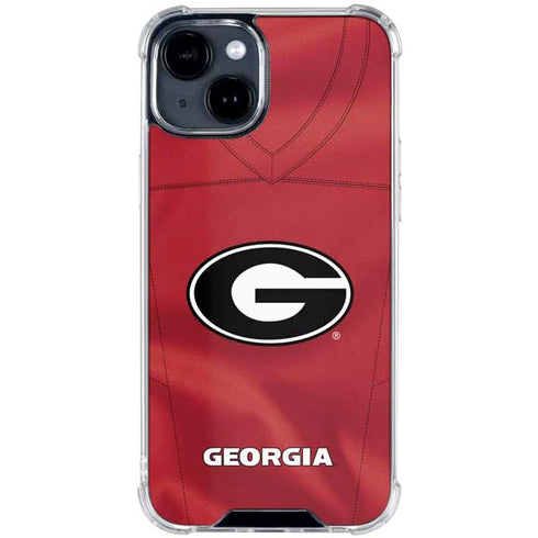 University of Georgia Red Jersey iPhone 14 Plus Clear Case