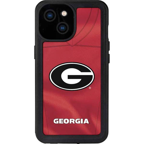 University of Georgia Red Jersey iPhone 15 Waterproof Case