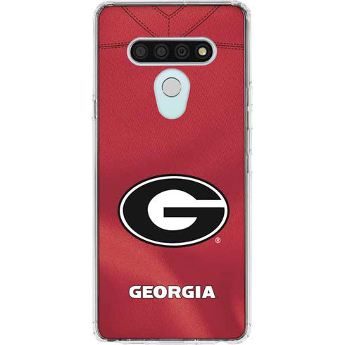 University of Georgia Red Jersey LG Stylo 6 Clear Case