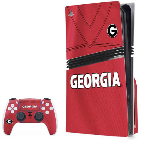University of Georgia Red Jersey PS5 Pro Disk Bundle Skin