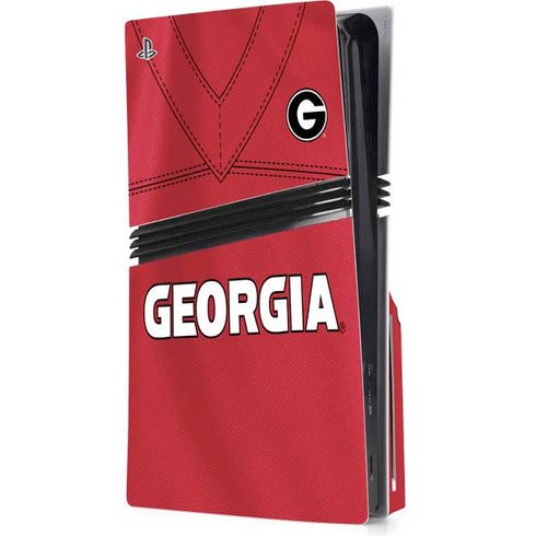University of Georgia Red Jersey PS5 Pro Disk Console Skin