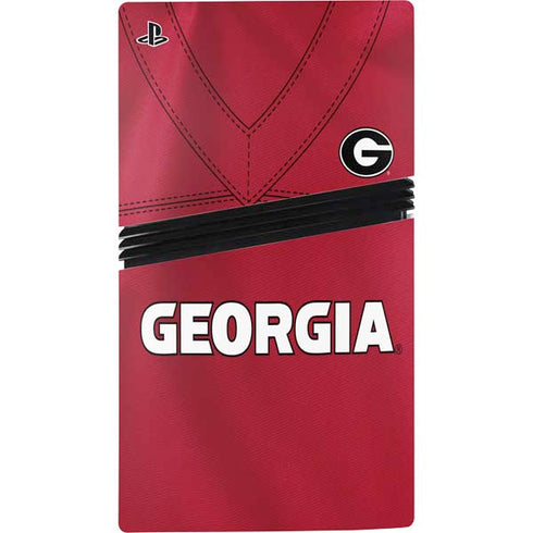 University of Georgia Red Jersey PS5 Pro Disk Console Skin