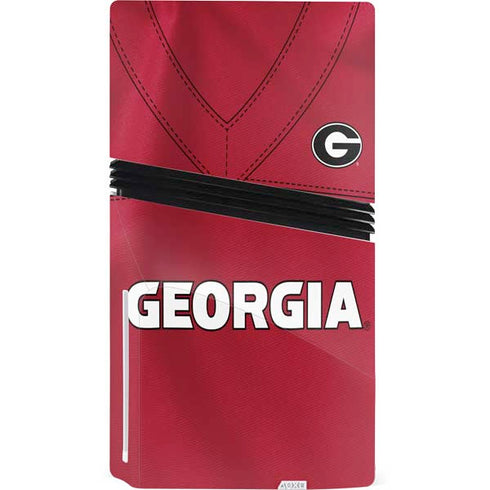 University of Georgia Red Jersey PS5 Pro Disk Console Skin
