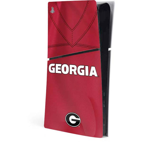University of Georgia Red Jersey PS5 Slim Digital Edition Console Skin