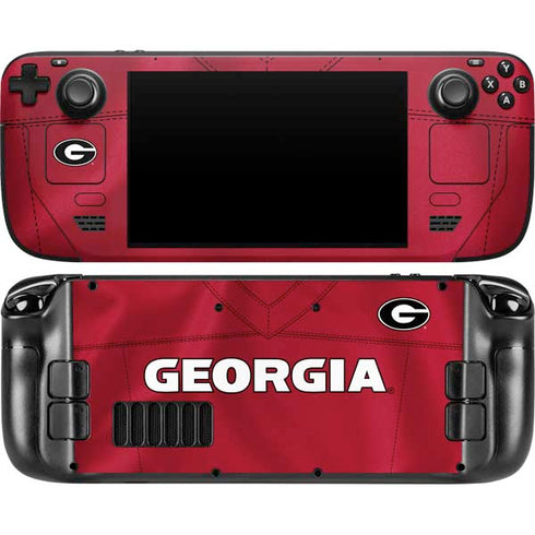 University of Georgia Red Jersey Steam Deck Handheld Gaming Computer OLED Skin