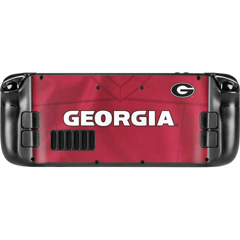 University of Georgia Red Jersey Steam Deck Handheld Gaming Computer OLED Skin