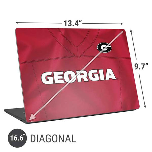 University of Georgia Red Jersey Universal Laptop 16.6in (13.4 x 9.7in) Skin