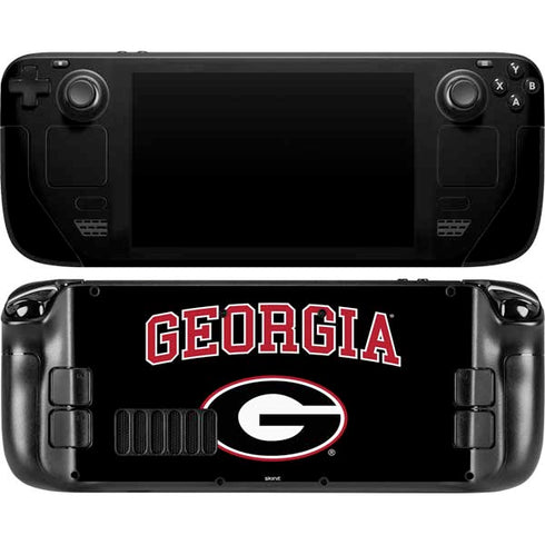 University of Georgia Collegiate Text Steam Deck Handheld Gaming Computer OLED Skin