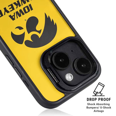University of Iowa iPhone 15 Plus Kickstand Case