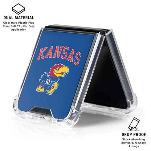 University of Kansas Collegiate Text Galaxy Z Flip6 Clear Case