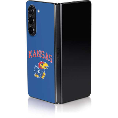 University of Kansas Collegiate Text Galaxy Z Fold5 5G Skin