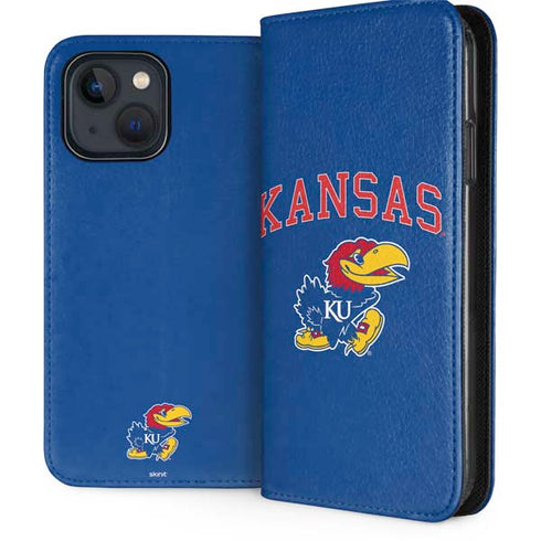 University of Kansas Collegiate Text iPhone 15 Plus Folio Case