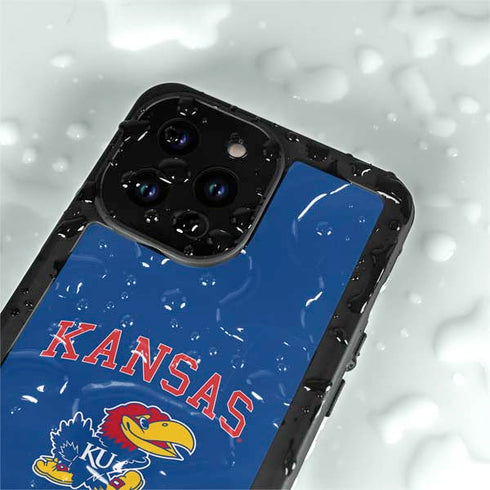 University of Kansas Collegiate Text iPhone 15 Pro Waterproof Case
