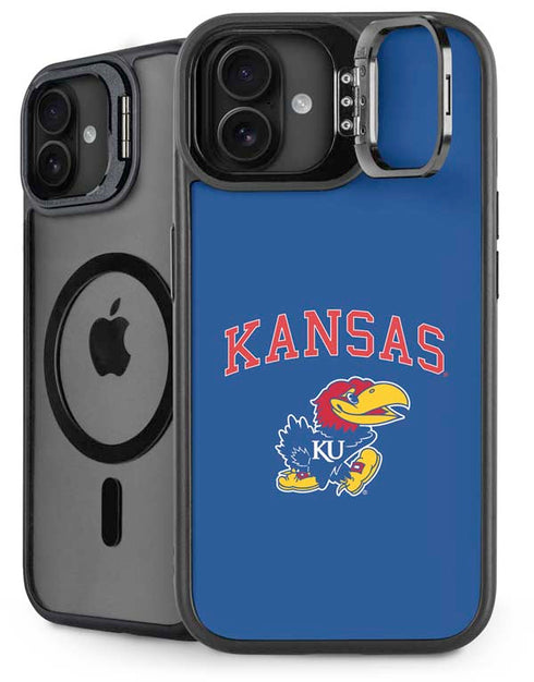 University of Kansas Collegiate Text iPhone 16 Plus Kickstand Case