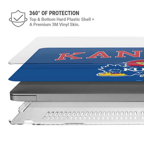 University of Kansas Collegiate Text MacBook Pro 14in (2021-24) Case plus Skin