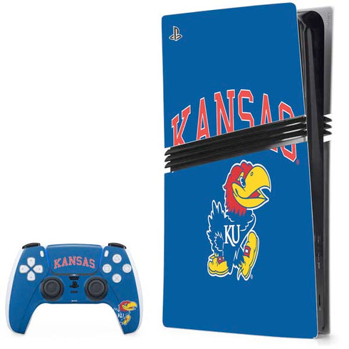 University of Kansas Collegiate Text PS5 Pro Bundle Skin