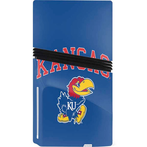 University of Kansas Collegiate Text PS5 Pro Disk Console Skin