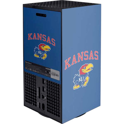 University of Kansas Collegiate Text XBox Series X Digital Edition Console Skin