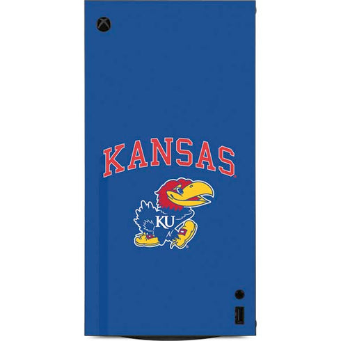 University of Kansas Collegiate Text XBox Series X Digital Edition Console Skin