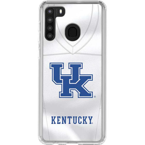 University of Kentucky White Jersey Galaxy A21 Clear Case