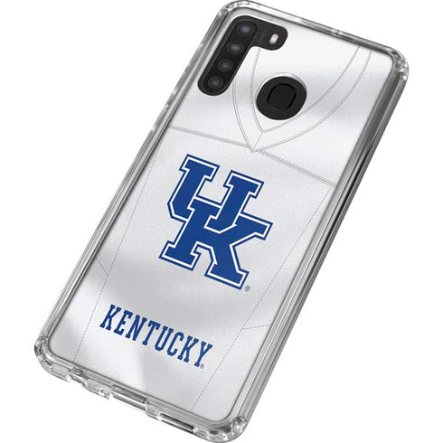 University of Kentucky White Jersey Galaxy A21 Clear Case