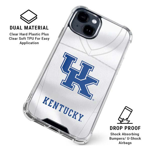 University of Kentucky White Jersey iPhone 15 Plus Clear Case