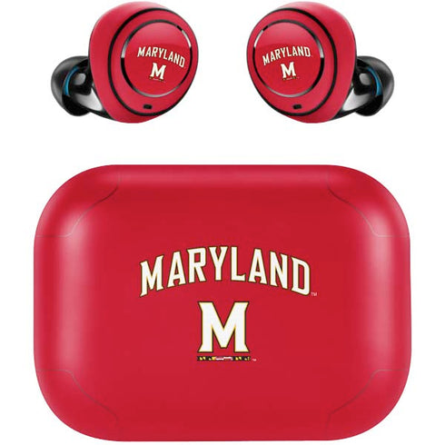 University of Maryland Collegiate Text Red Amazon Echo Buds Skin