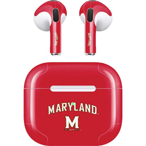 University of Maryland Collegiate Text Red Apple AirPods (3rd Gen 2021) Skin