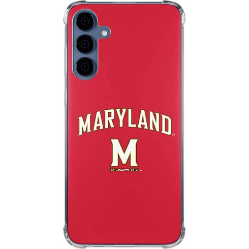 University of Maryland Collegiate Text Red Galaxy A35 5G Clear Case