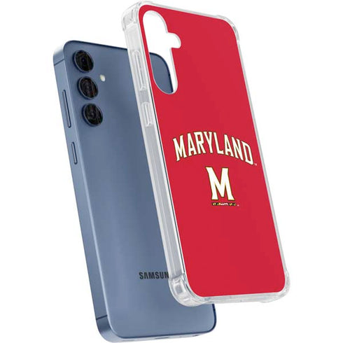 University of Maryland Collegiate Text Red Galaxy A55 5G Clear Case