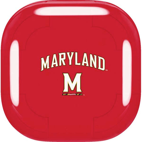 University of Maryland Collegiate Text Red Galaxy Buds Live Skin