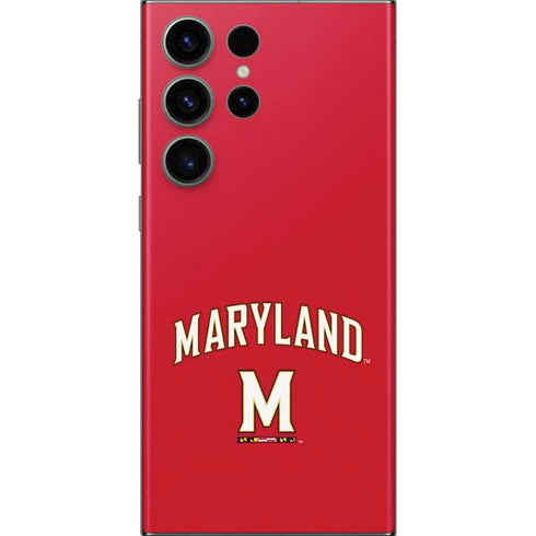 University of Maryland Collegiate Text Red Galaxy Skins